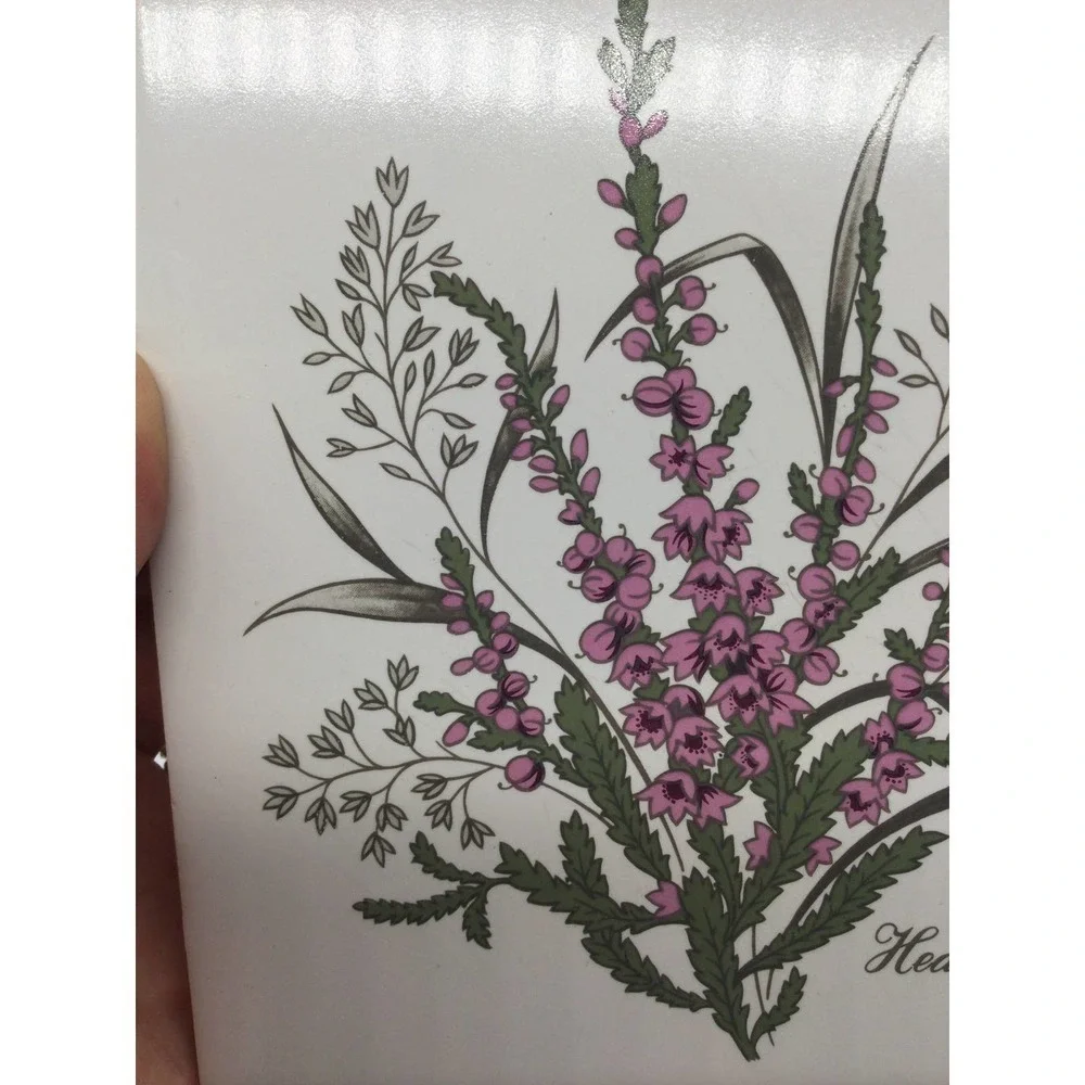 Vintage 6” Heather trivet purple cotagecore spring country farmhouse decor